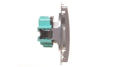 Simon Basic Gniazdo wtyczkowe z uziemieniem z przesłonami torów 16A 250V srebrny mat BMGZ1z.01/43