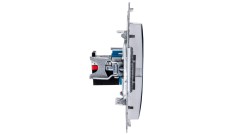Simon 54 Gniazdo telefoniczne pojedyncze RJ12 srebrny mat DT1.01/43