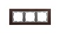 Simon 82 Ramka potrójna pozioma drewniana wenge/ ramka pośrednia aluminium mat 82937-65
