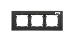 Simon 82 Ramka potrójna pozioma drewniana wenge/ ramka pośrednia aluminium mat 82937-65