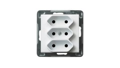 SONATA Gniazdo potrójne b/u 2,5A EURO białe GP-3R/m/00