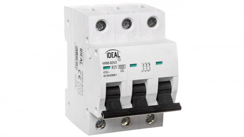 Wyłącznik nadprądowy 3P B 25A 6kA AC KMB6-B25/3 VDE 23153