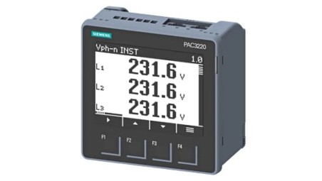 Miernik parametrów sieci PAC3220 x/1A x/5A licznik energii kl.0,5 MODBUS TCP/IP 2xRJ45 2DI 2DO 100-250VAC/DC 7KM3220-0BA01-1DA0