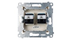 Simon 54 Gniazdo telefoniczne podwójne 2xRJ12 kremowe DT2.01/41