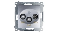 Simon 54 Gniazdo antenowe RTV/SAT/SAT końcowe srebrny mat DASK2.01/43