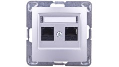 IMPRESJA Gniazdo komputerowe podwójne RJ45 kat.5e MMC srebrne GPK-2Y/K/m/18