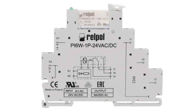 Przekaźnik interfejsowy 1P 6A 24V AC/DC PIR6W-1P-24VAC/DC 856065