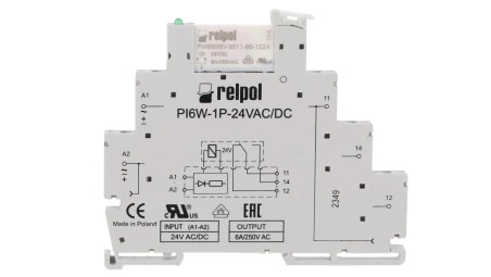 Przekaźnik interfejsowy 1P 6A 24V AC/DC PIR6W-1P-24VAC/DC 856065