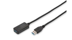 Kabel przedłużający USB 3.0 SuperSpeed Typ USB A/USB A M/Ż aktywny czarny 5m DA-73104