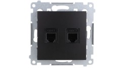 Simon 54 Gniazdo telefoniczne podwójne RJ12 (moduł) czarny mat DT2.01/49