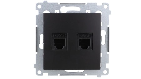 Simon 54 Gniazdo telefoniczne podwójne RJ12 (moduł) czarny mat DT2.01/49