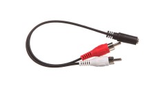 Przewód adapter Jack 3,5mm - 2x RCA 0,2m 50092