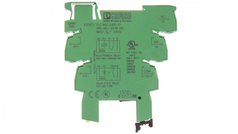 Podstawa przekaźnika 1P 24V DC PLC-BSC- 24DC/21 2966016