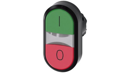 Przycisk podwójny 22mm tworzywo zielony /I/ czerwony /O/ przyciski płaskie z samopowrotem SIRIUS ACT 3SU1000-3AB42-0AK0