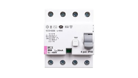 Wyłącznik różnicowoprądowy 4P 80A 0,03A typ AC EFI-4 02062145