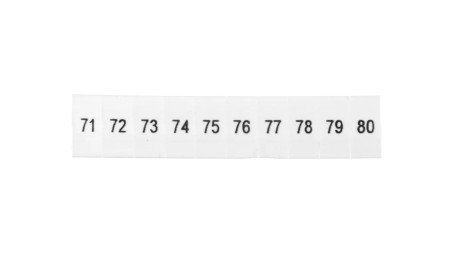 Oznacznik do złącz szynowych, opisówka ZB 5 numerowana od 71-80 kolor biały /10szt./