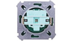 Simon Basic Gniazdo bryzgoszczelne z/u IP44 z przesłoną torów i klapką dymną zielone BMGZ1Bz.01/33a