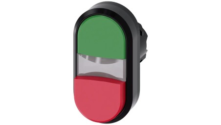 Przycisk podwójny 22mm tworzywo zielony/czerwony przyciski płaski/wysoki z samopowrotem SIRIUS ACT 3SU1000-3BB42-0AA0