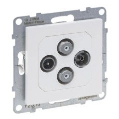 SUNO Gniazdo antenowe TV-R-2xSAT końcowe 1,5dB białe 721170
