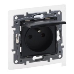 Niloe Selection Gniazdo 2p+z IP44 16A 250V bez przesłony, zaciski śrubowe antracyt 762261
