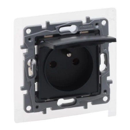 Niloe Selection Gniazdo 2p+z IP44 16A 250V bez przesłony, zaciski śrubowe antracyt 762261