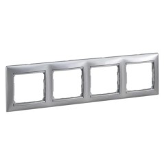 VALENA Ramka poczwórna pozioma aluminium tworzywo 770154