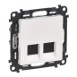 VALENA LIFE Gniazdo komputerowe podwójne RJ45 kat.6 UTP białe 753143