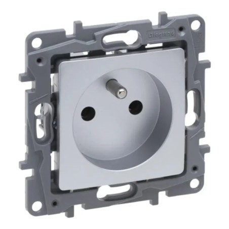 Niloe Selection Gniazdo 2p+z 16A 250V (bez przesłony, zaciski śrubowe) aluminium 762140