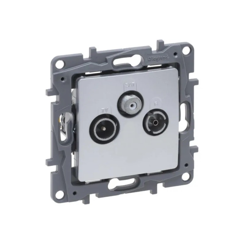 Niloe Selection Gniazdo tv-rd-sat końcowe do instalacji typu gwiazda 1,5db aluminium 762163 Niloe Selection Gniazdo tv-rd-sat końcowe do instalacji typu gwiazda 1,5db aluminium 762163