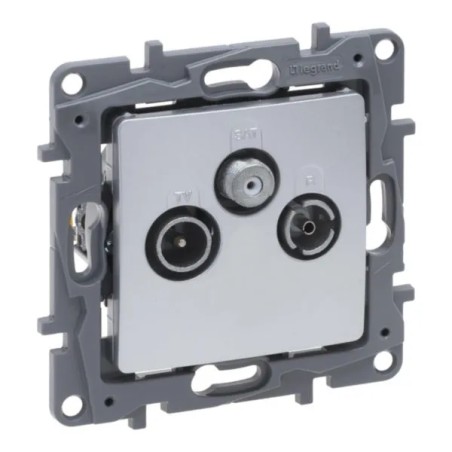 Niloe Selection Gniazdo tv-rd-sat końcowe do instalacji typu gwiazda 1,5db aluminium 762163