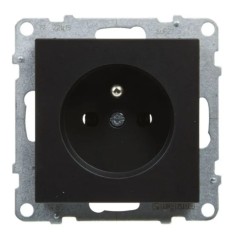 SUNO Gniazdo pojedyncze 2P+Z czarne 16A 250V zaciski śrubowe 721485
