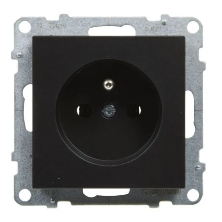 SUNO Gniazdo pojedyncze 2P+Z czarne 16A 250V zaciski śrubowe 721485