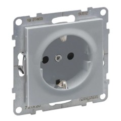 SUNO Gniazdo SCHUKO 2P+Z aluminium 16A 250V zaciski automatyczne z przesłoną 721320