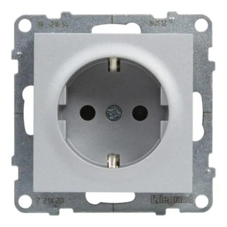 SUNO Gniazdo SCHUKO 2P+Z aluminium 16A 250V zaciski automatyczne z przesłoną 721320