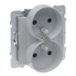 SUNO Gniazdo podwójne 2x2P+Z aluminium 16A 250V zaciski automatyczne z przesłoną 721390 SUNO Gniazdo podwójne 2x2P+Z aluminium 16A 250V zaciski automatyczne z przesłoną 721390