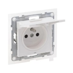 SUNO Gniazdo pojedyncze 2P+Z IP44 białe 16A 250V zaciski automatyczne z przesłoną 721186