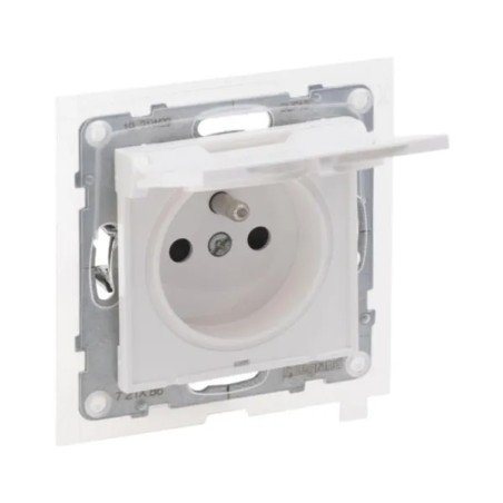 SUNO Gniazdo pojedyncze 2P+Z IP44 białe 16A 250V zaciski automatyczne z przesłoną 721186