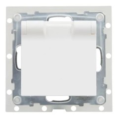 SUNO Gniazdo pojedyncze 2P+Z IP44 białe 16A 250V zaciski automatyczne z przesłoną 721186