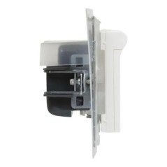 SUNO Gniazdo pojedyncze 2P+Z IP44 białe 16A 250V zaciski automatyczne z przesłoną 721186