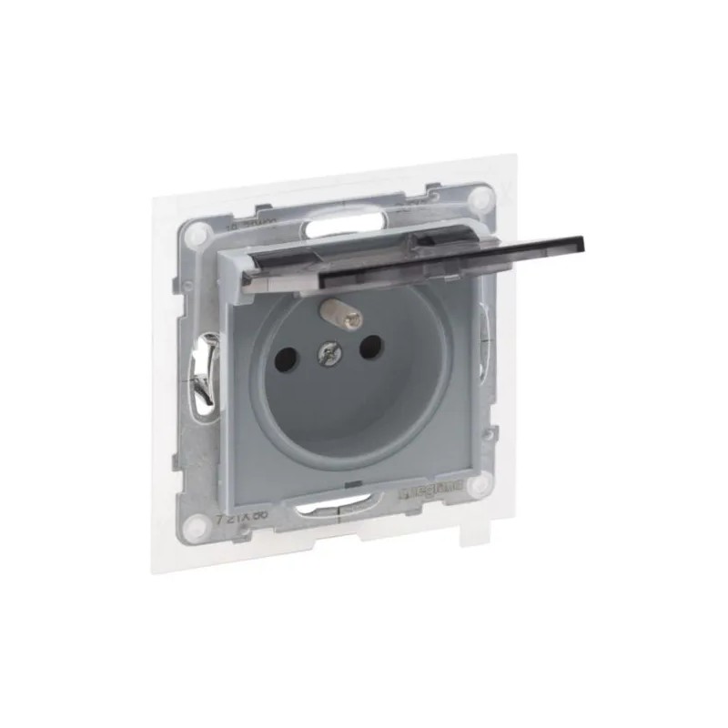 SUNO Gniazdo pojedyncze 2P+Z IP44 aluminium 16A 250V zaciski automatyczne z przesłoną 721386