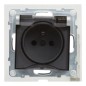 SUNO Gniazdo pojedyncze 2P+Z IP44 aluminium 16A 250V zaciski automatyczne z przesłoną 721386