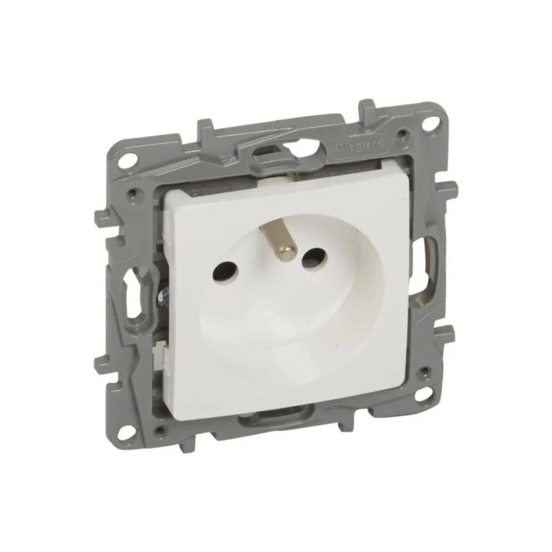 NILOE Gniazdo pojedyncze z/u 16 A 250 V z przesłonami białe 764527 NILOE Gniazdo pojedyncze z/u 16 A 250 V z przesłonami białe 764527