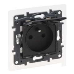 Niloe Step Gniazdo zasilające 2P+Z IP44, zaciski automatyczne, z przesłoną czarny 863536