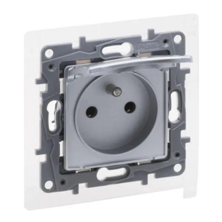 Niloe Selection Gniazdo 2p+z IP44 16A 250V bez przesłony, zaciski śrubowe aluminium 762161