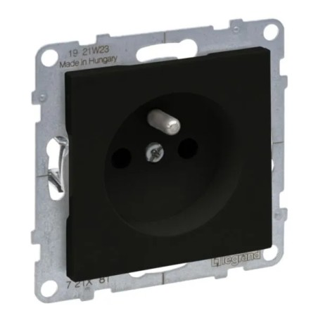SUNO Gniazdo pojedyncze 2P+Z czarne 16A 250V zaciski automatyczne 721481