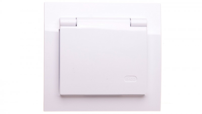 KIER Gniazdo bryzgoszczelne z/u IP44 klapka przezroczysta białe GPH-1WZ/00/w KIER Gniazdo bryzgoszczelne z/u IP44 klapka przezroczysta białe GPH-1WZ/00/w