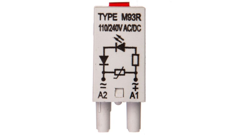 Moduł sygnalizacyjny LV (dioda LED czerwony + warystor V) 110-230 V AC/DC M93R szary 854861 Moduł sygnalizacyjny LV (dioda LED czerwony + warystor V) 110-230 V AC/DC M93R szary 854861