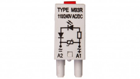 Moduł sygnalizacyjny LV (dioda LED czerwony + warystor V) 110-230 V AC/DC M93R szary 854861