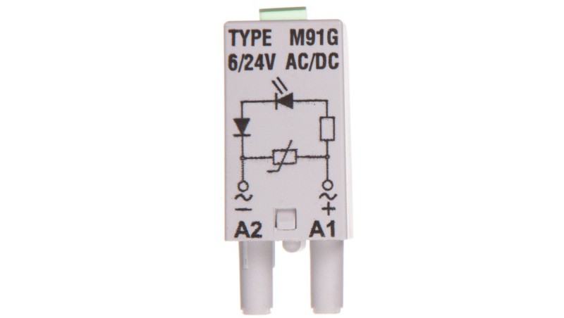 Moduł sygnalizacyjny LV (dioda LED zielony + warystor V) 6-24 V AC/DC M91G szary 854856 Moduł sygnalizacyjny LV (dioda LED zielony + warystor V) 6-24 V AC/DC M91G szary 854856