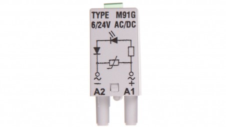 Moduł sygnalizacyjny LV (dioda LED zielony + warystor V) 6-24 V AC/DC M91G szary 854856